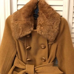 Bebe wool and rabbit fur collar coat.